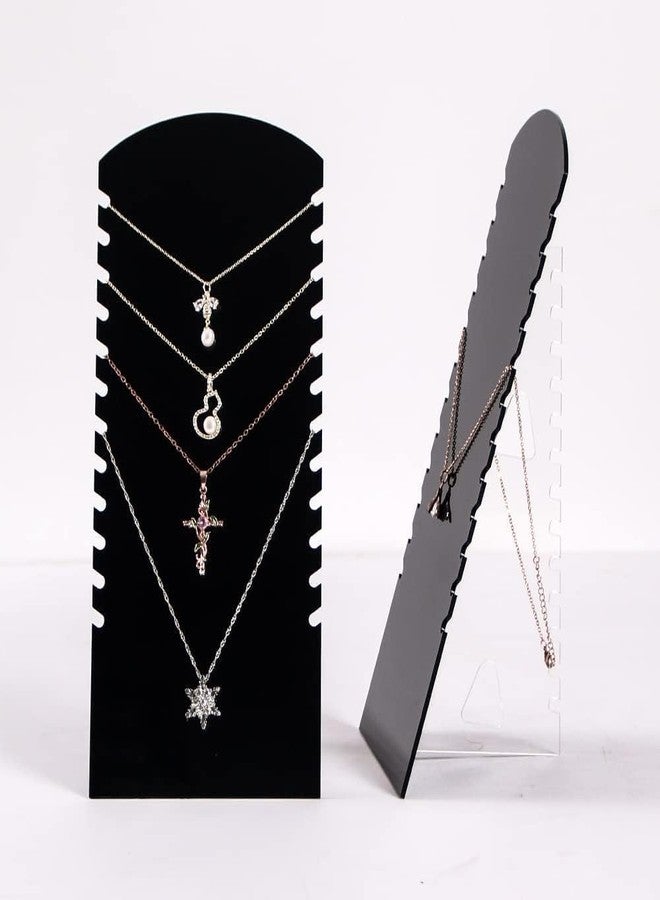 Arah Black Acrylic Jewelry Necklace Chain Display Stands For Shows,Necklace Holder Stand Pack of 2 - Image 4